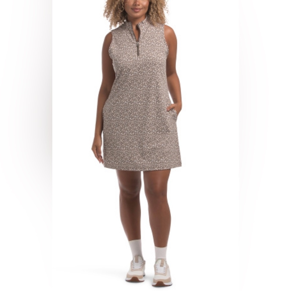 Sleeveless Brown Patterned Dress
